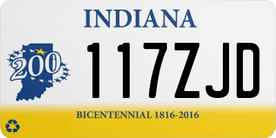IN license plate 117ZJD