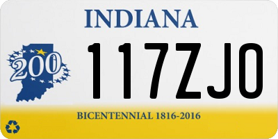 IN license plate 117ZJO