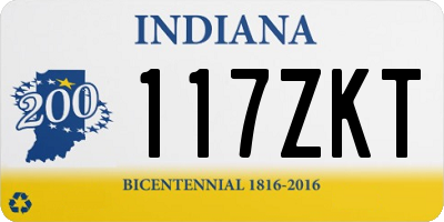 IN license plate 117ZKT