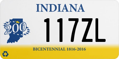 IN license plate 117ZL