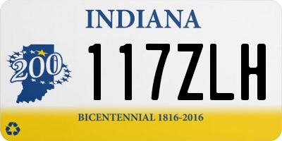 IN license plate 117ZLH