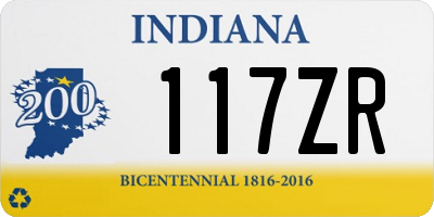 IN license plate 117ZR