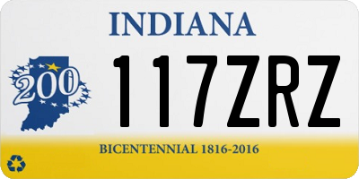 IN license plate 117ZRZ