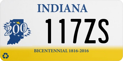 IN license plate 117ZS