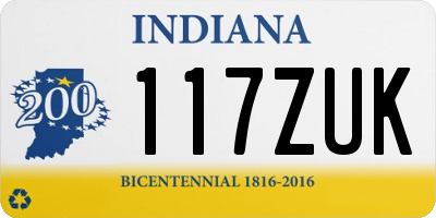 IN license plate 117ZUK