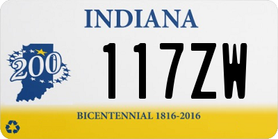 IN license plate 117ZW