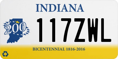 IN license plate 117ZWL