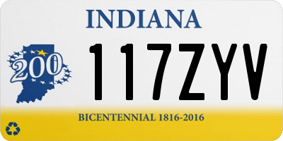 IN license plate 117ZYV