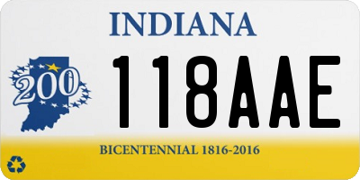 IN license plate 118AAE