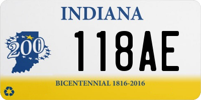 IN license plate 118AE