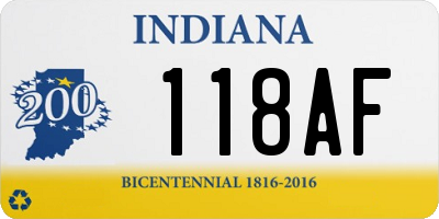 IN license plate 118AF