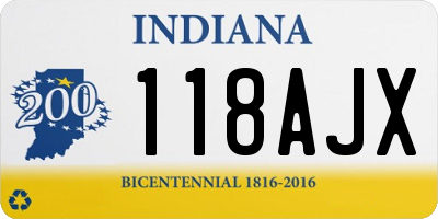 IN license plate 118AJX