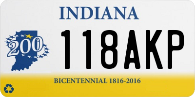 IN license plate 118AKP