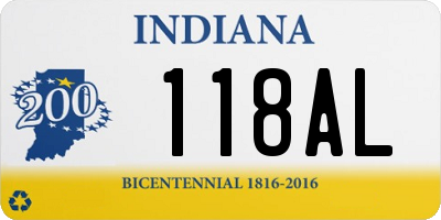 IN license plate 118AL