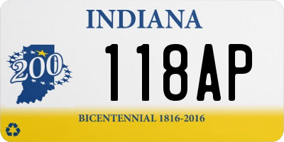 IN license plate 118AP