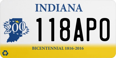 IN license plate 118APO