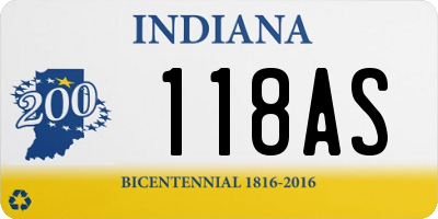 IN license plate 118AS