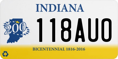 IN license plate 118AUO