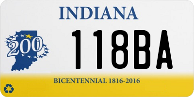 IN license plate 118BA