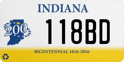 IN license plate 118BD