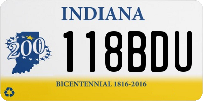 IN license plate 118BDU