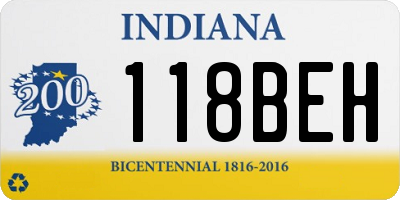 IN license plate 118BEH