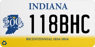IN license plate 118BHC