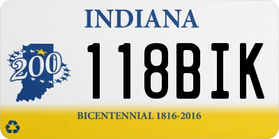 IN license plate 118BIK