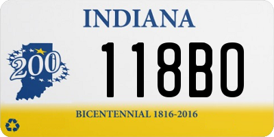 IN license plate 118BO