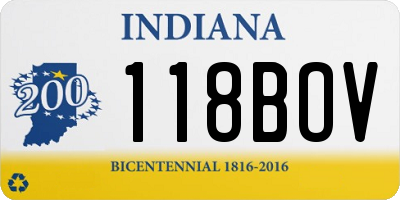 IN license plate 118BOV