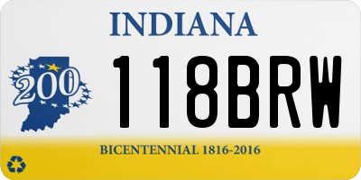 IN license plate 118BRW