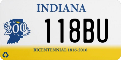 IN license plate 118BU