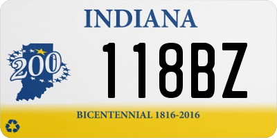 IN license plate 118BZ