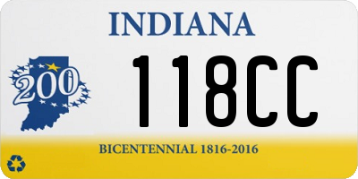 IN license plate 118CC