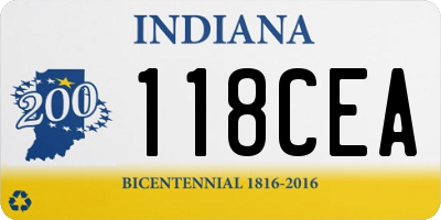 IN license plate 118CEA