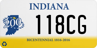 IN license plate 118CG