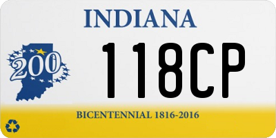 IN license plate 118CP