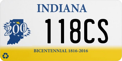 IN license plate 118CS