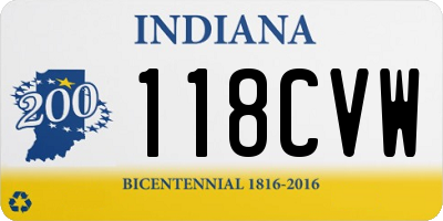 IN license plate 118CVW