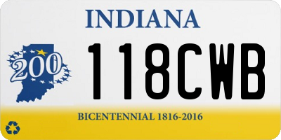 IN license plate 118CWB