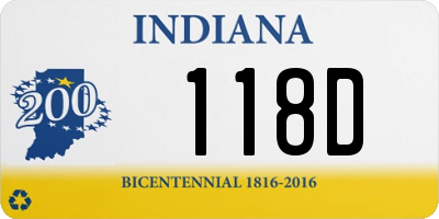 IN license plate 118D