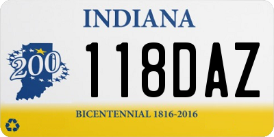 IN license plate 118DAZ