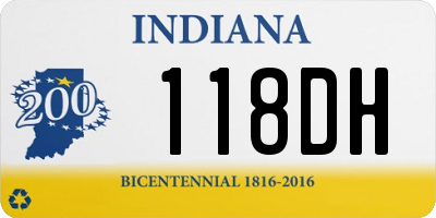 IN license plate 118DH
