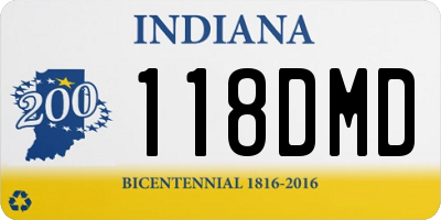 IN license plate 118DMD