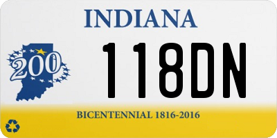 IN license plate 118DN