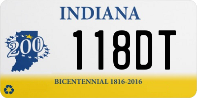 IN license plate 118DT