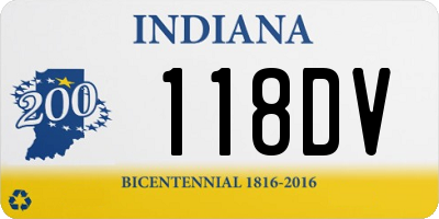 IN license plate 118DV