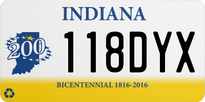IN license plate 118DYX