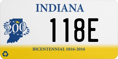 IN license plate 118E