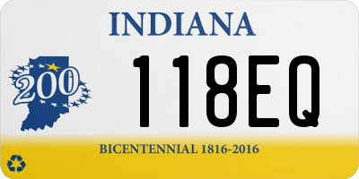 IN license plate 118EQ